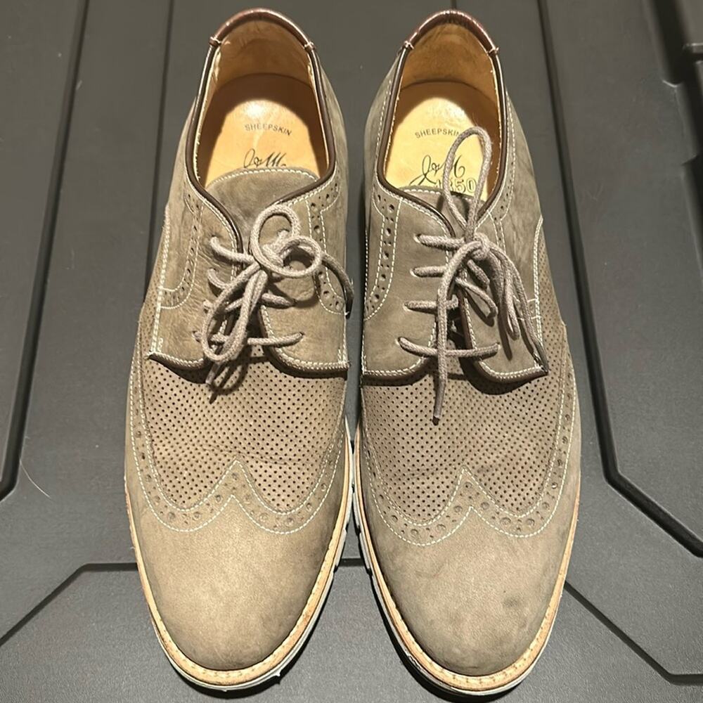 Johnston and Murphy J&M 1850 Collection Martell Perf Wingtip, Gray, US 9